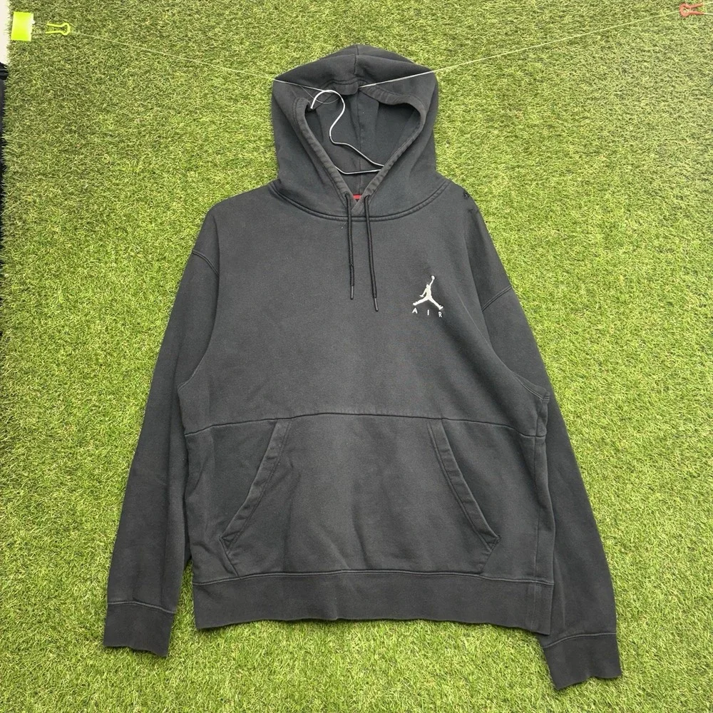 Air Jordan Hoodie Mens Large Sweatshirt Sportswear Pullover Jumpman Y2K Black